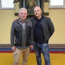 D. Dargis su Lietuvos karate pradininku K. Bartkevičiumi.