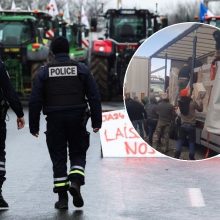 Prancūzijoje per ūkininkų streiką apiplėštas lietuvių sunkvežimis