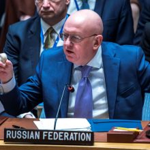 Rusija ir Kinija vetavo JT Saugumo Tarybos rezoliuciją dėl paliaubų Gazos Ruože
