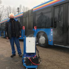 Apsauga nuo COVID-19: „Klaipėdos autobusų parkas“ autobusus dezinfekuoja garu