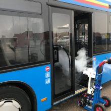 Apsauga nuo COVID-19: „Klaipėdos autobusų parkas“ autobusus dezinfekuoja garu