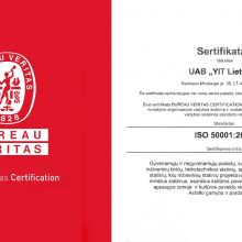 Tvarus „YIT Lietuva“ energijos valdymas sertfikuotas ISO 50001 standartu