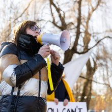 Kėdainiečiai protestavo prie Rusijos ambasados: smerkė Melitopolio mero pagrobimą