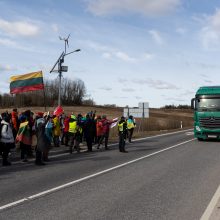 Su protestuotojais sutarta, kad jie neblokuos vilkikų pasienyje su Baltarusija