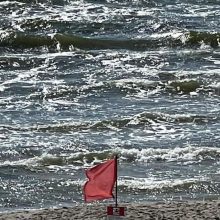 Įspėjimas: prie pat kranto daugelyje paplūdimių savaitgalį plevėsavo raudonos vėliavos.