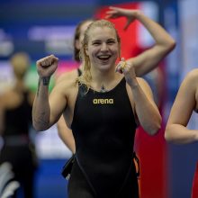 Pasaulio plaukimo taurėje Lietuvos sportininkai – pirmame dešimtuke
