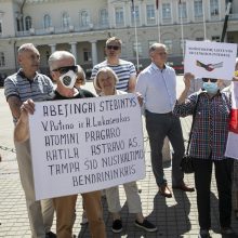 Mitinguotojai ragino G. Nausėdą laikytis principinės pozicijos dėl Astravo AE