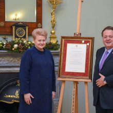 D. Grybauskaitei – asmeninė Maltos ordino didžiojo magistro padėka