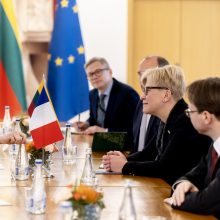 Premjerė su Prancūzijos diplomatijos vadove aptarė paramą Ukrainai, šalių partnerystę
