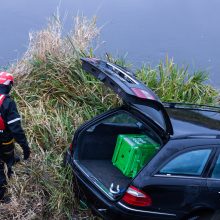 Į upę ties Grigiškėmis įlėkė automobilis: tarnybos ištraukė moterį