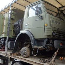 Sulaikytas iš Baltarusijos į Lietuvą gabentas karinis sunkvežimis