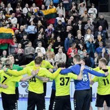 Lietuvos rankininkų rinktinė iškovojo pirmą pergalę Europos čempionato atrankos turnyre