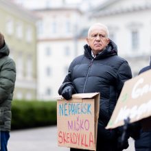 Daukanto aikštėje – demonstracija dėl naktinių taikiklių įteisinimo: prašo vetuoti Seimo sprendimą