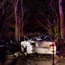 Trakų rajone į medį rėžėsi nuo policijos sprukęs BMW: žuvo 19-metis vairuotojas