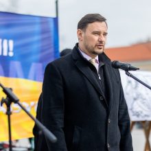 Kelios dešimtys žmonių Vilniuje mitingavo prieš karą Ukrainoje: neturime teisės pavargti