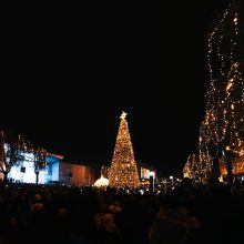 Kalėdų eglė Alytuje sužibo aštuoniais tūkstančiais lempučių