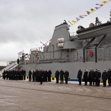 Vadovavimą Baltijos šalių karinių laivų junginiui perima Lietuvos karininkas K. Lileikis