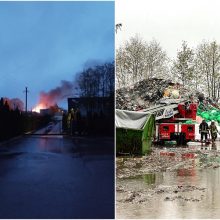 Kauno rajone esančios bendrovės „Econovus“ teritorijoje kilo gaisras