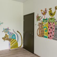 Skirtingi: kiekvieno kambario sienas papuoš vis kitas menininkas – Katinų kambario sienas išpiešė menininkė Zita Germanienė.