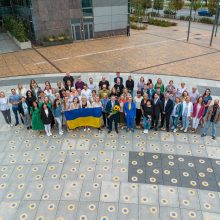Ukrainos nepriklausomybės dienos proga Vilniaus Europos aikštėje – saulėgrąžų pievelė