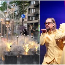 Kaunas grupei „The Roop“ siunčia palaikymo žinutę: Laisvės alėjos fontane – šviesų šokis