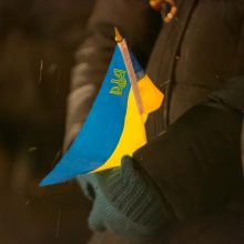 Vilniuje neblaivūs asmenys išniekino Ukrainos vėliavą