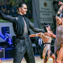 Svečiai: Lotynų Amerikos šokių varžybose pergalę šventė Italijos pora C.De Vellis ir E.Menichini.