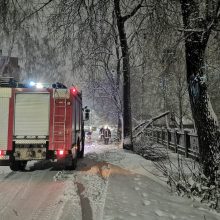 Gausus sniegas ugniagesiams nepašykštėjo darbų – Kauną ir rajoną vadavo iki paryčių