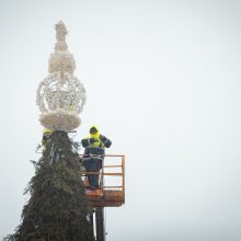 Ardoma Kauno eglė, kainavusi tūkstančius: dekoracijos bus panaudotos kitur