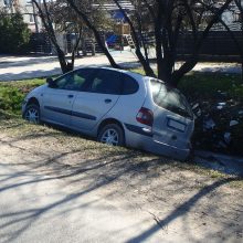 Rytinė nelaimė Sargėnuose: girtos moters vairuojamas automobilis nulėkė į griovį