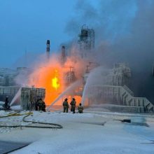 „Novatek“: gaisras Rusijos gamtinių dujų terminale kilo dėl išorės veiksnio