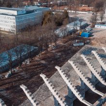 Kauno stadiono griovimo darbai baigti, statybininkai jungia aukštesnę pavarą