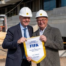 FIFA prezidentas įvertino Kaune kylantį stadioną: čia bus viskas, ko reikia pergalėms