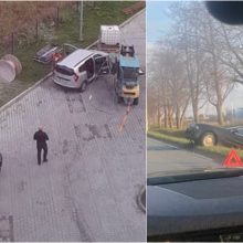 Klaipėdoje – kaip veiksmo filme: vyras krautuvu niokojo mašinas, tada spruko pagrobtu benzinvežiu
