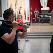 Muziejuje žvangėjo viduramžių ginklai