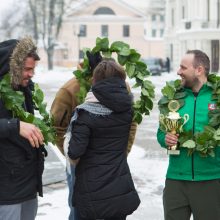 Rotušės aikštėje sutikti poledinės žūklės čempionai!