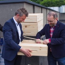 Naujovė Kaune: ant verslo centro stogo apgyvendintos bitės