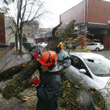 Vėtra uostamiestyje: niokojami automobiliai, į uostą neįplaukia laivai