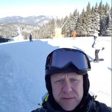 Sugrįžo: E.Jankus Karpatų slidinėjimo trasas išbandė po ilgos pertraukos.
