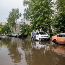 Po smarkios liūties Kaunas skaičiuoja nuostolius: virto medžiai, dingo elektra