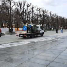 „Kauno švara“ nuplovė Šančių protesto pėdsakus