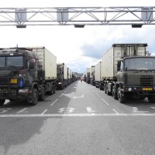 Belgijos kariuomenės konvojus pasipuošė Vyčiu