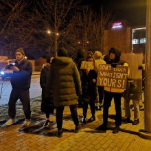 Klaipėdos jaunimas protestavo prieš karinius veiksmus Ukrainoje
