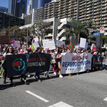 JAV šimtai tūkstančių žmonių protestuoja prieš abortų ribojimus