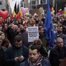 Belgai protestavo prieš COVID-19 suvaržymus