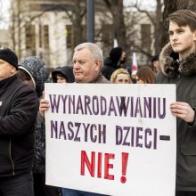 Dėl Trakų rajono švietimo įstaigų pertvarkos – protestas prie Vyriausybės 