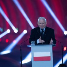 Lenkijos valdančiosios partijos lyderis žada saugoti ES sieną su Baltarusija