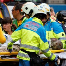 Renovuojamame Madrido viešbutyje sugriuvus pastoliams žuvo vienas žmogus, 11 sužeisti