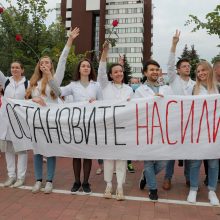 Minske daugiau kaip 130 medikų protestuoja prieš smurtą 