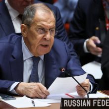 S. Lavrovas: Rusijos naudojimasis veto teise JT Saugumo Taryboje yra teisėta priemonė